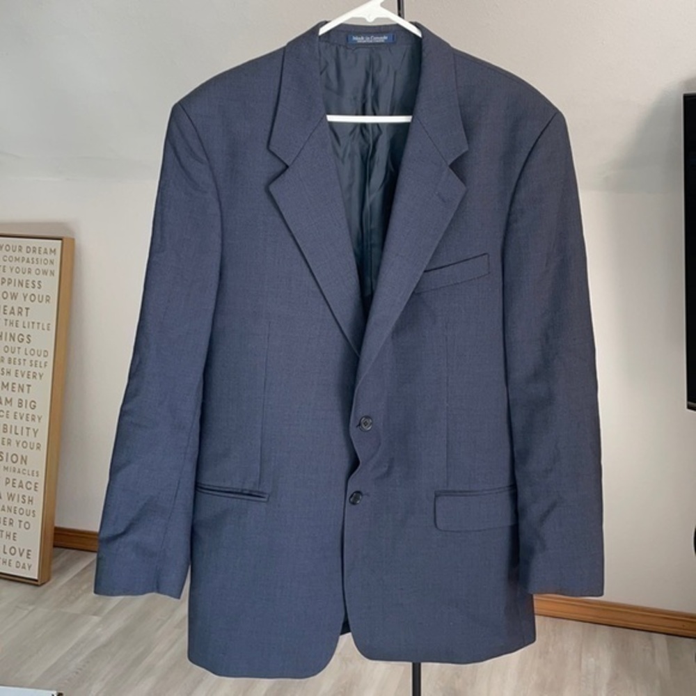 Lorenzo Latini Men’s Blue Suit Blazer 100% Pure Wool  44T